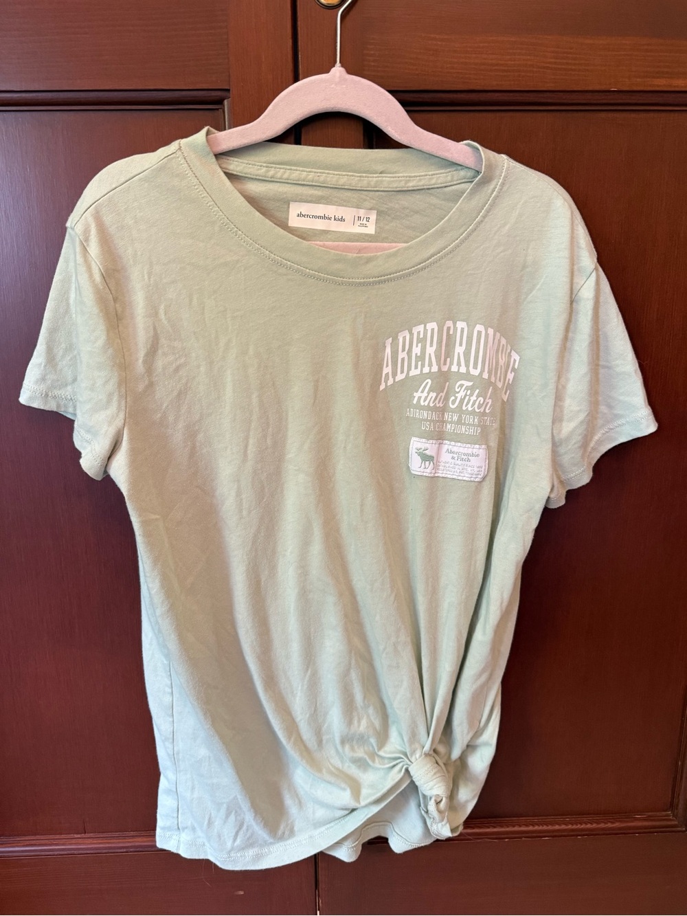 abercrombie kids Sage Green Short Sleeve Tee with Front Knot